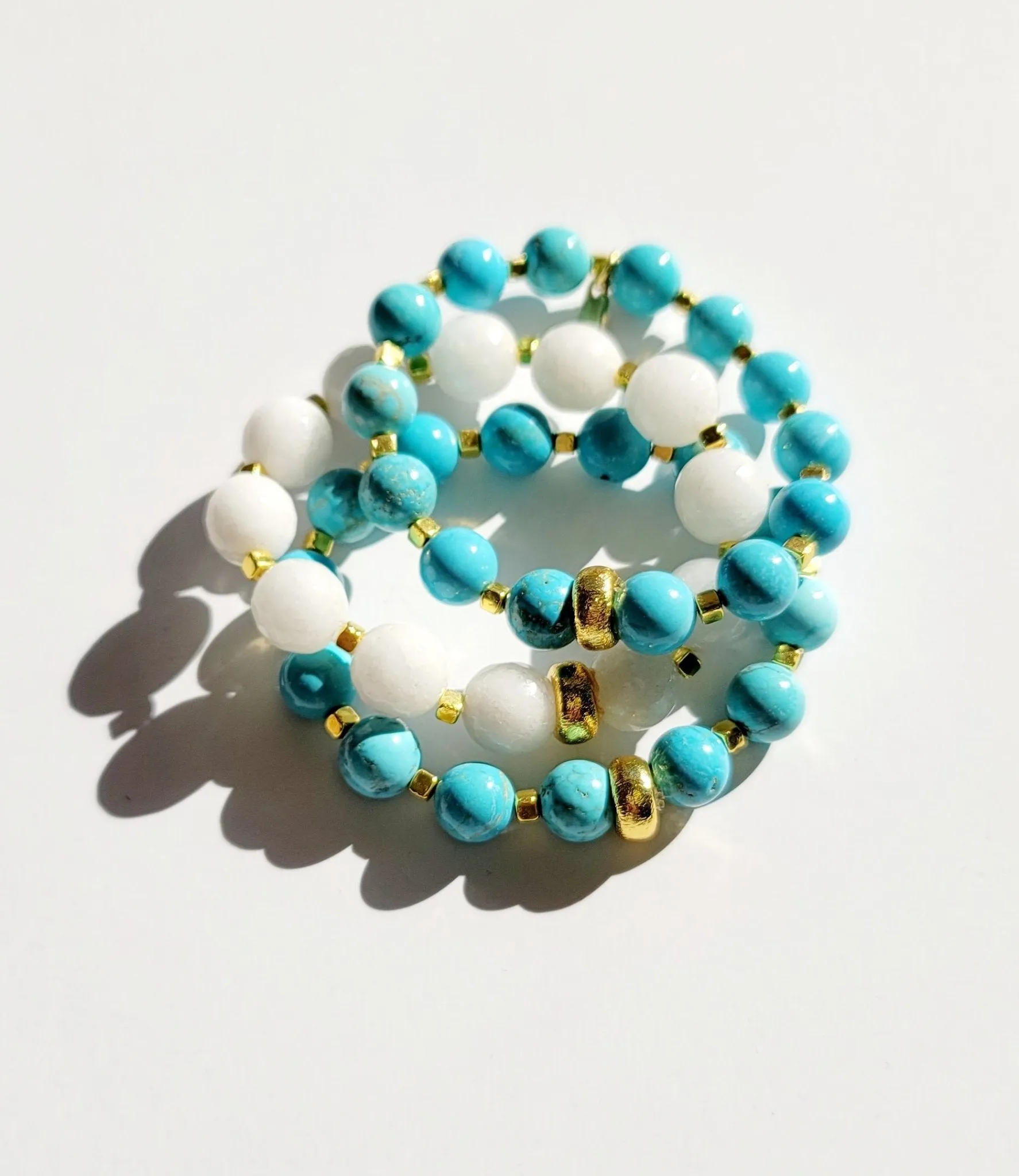 Turquoise & White Bracelets