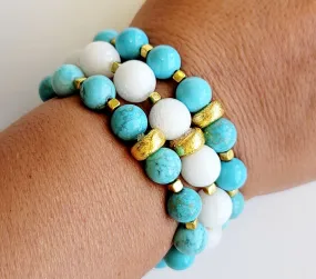 Turquoise & White Bracelets