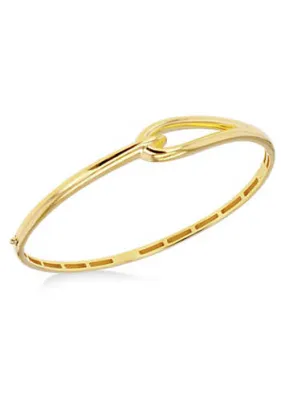 Tuscany Gold 9CT Yellow Gold 9.3mm Hook Knot Oval Bangle | Grattan