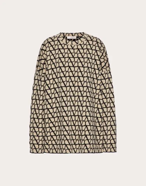 VALENTINO  |Wool Long Sleeves Elegant Style Logo V-neck & Crew neck