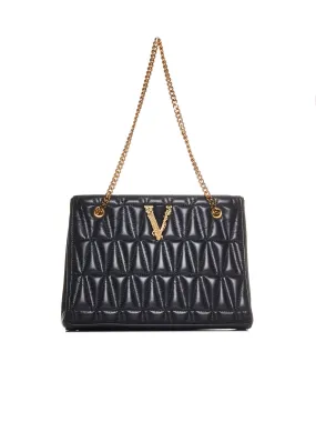 Versace Virtus Quilted Chain-Link Shoulder Bag