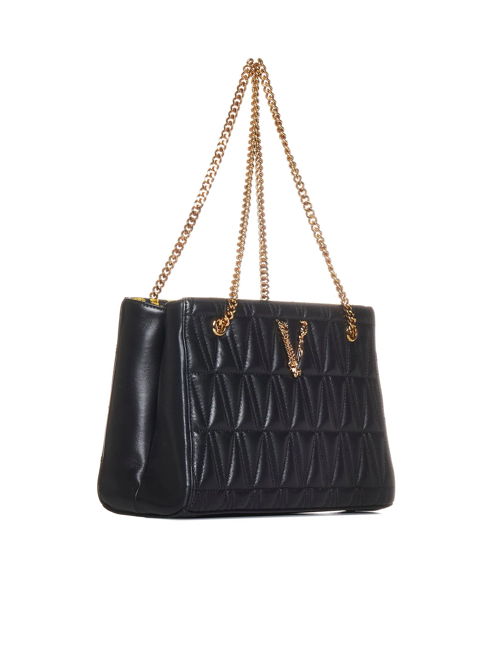 Versace Virtus Quilted Chain-Link Shoulder Bag