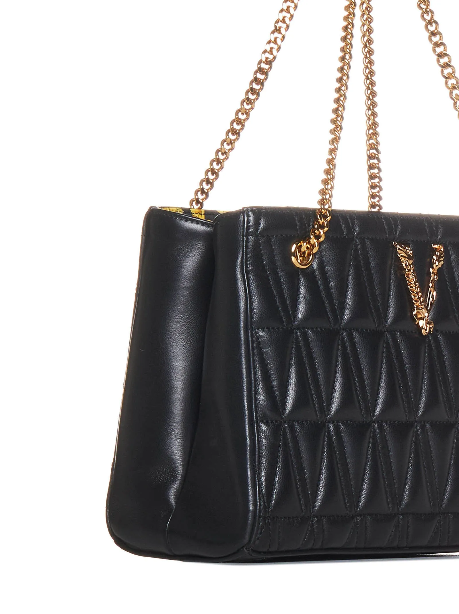 Versace Virtus Quilted Chain-Link Shoulder Bag