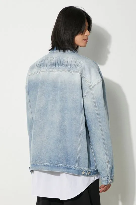 VETEMENTS denim jacket Logo Denim Jacket blue color UE64JA390N