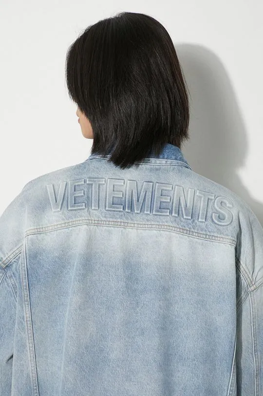 VETEMENTS denim jacket Logo Denim Jacket blue color UE64JA390N