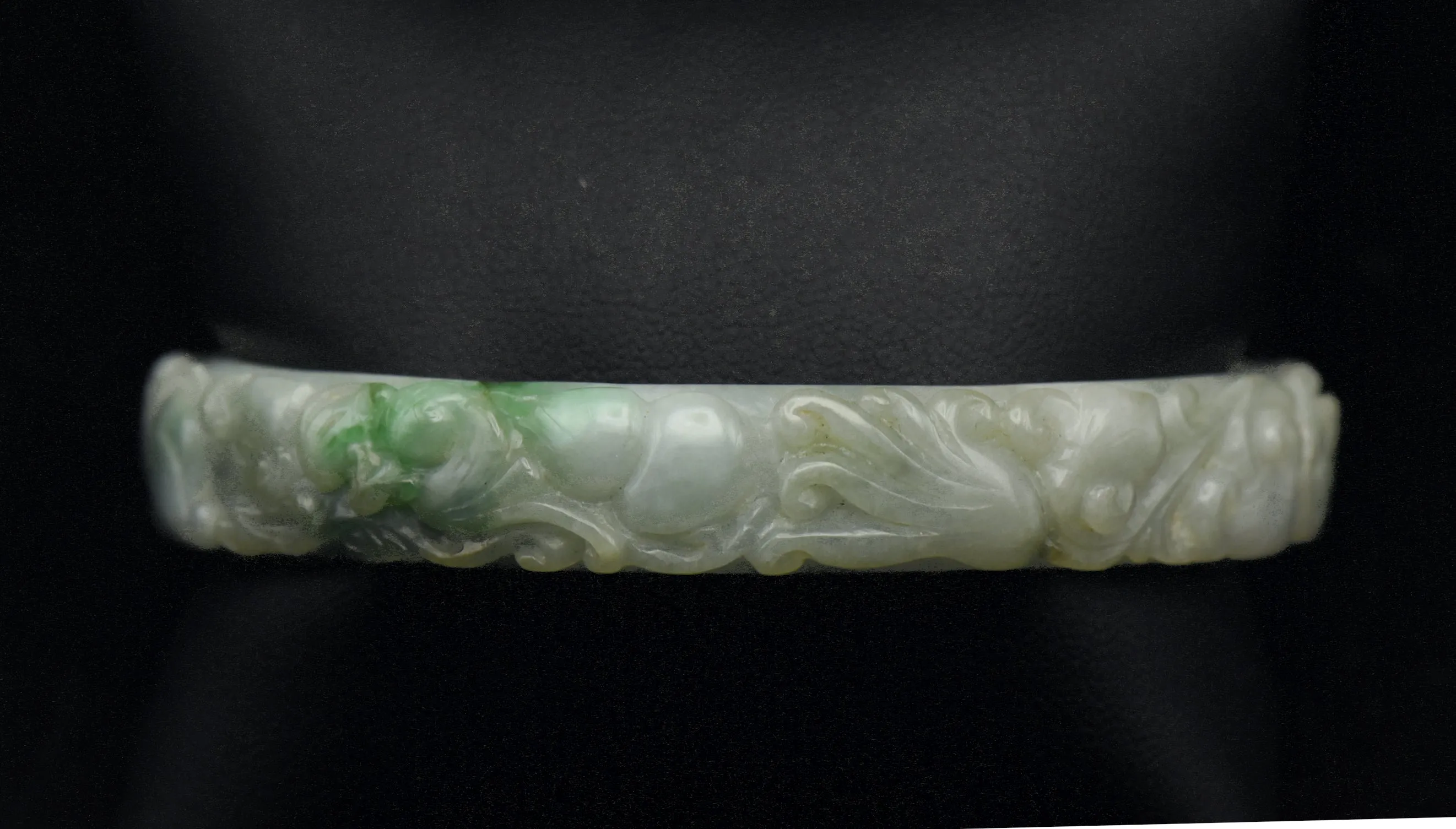 Vintage Carved Jade Bangle Bracelet