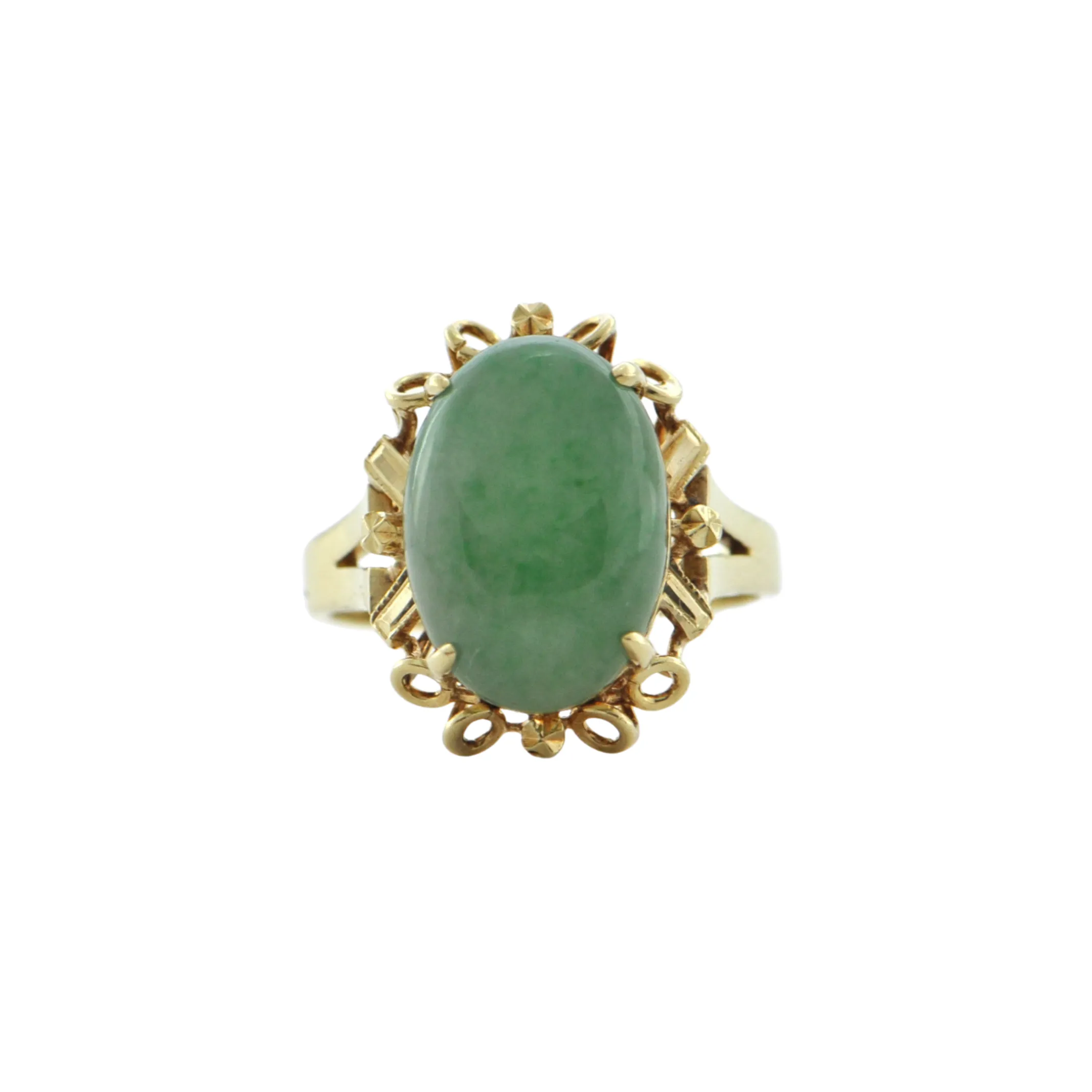 Vintage Jade 14K Yellow Gold Ring