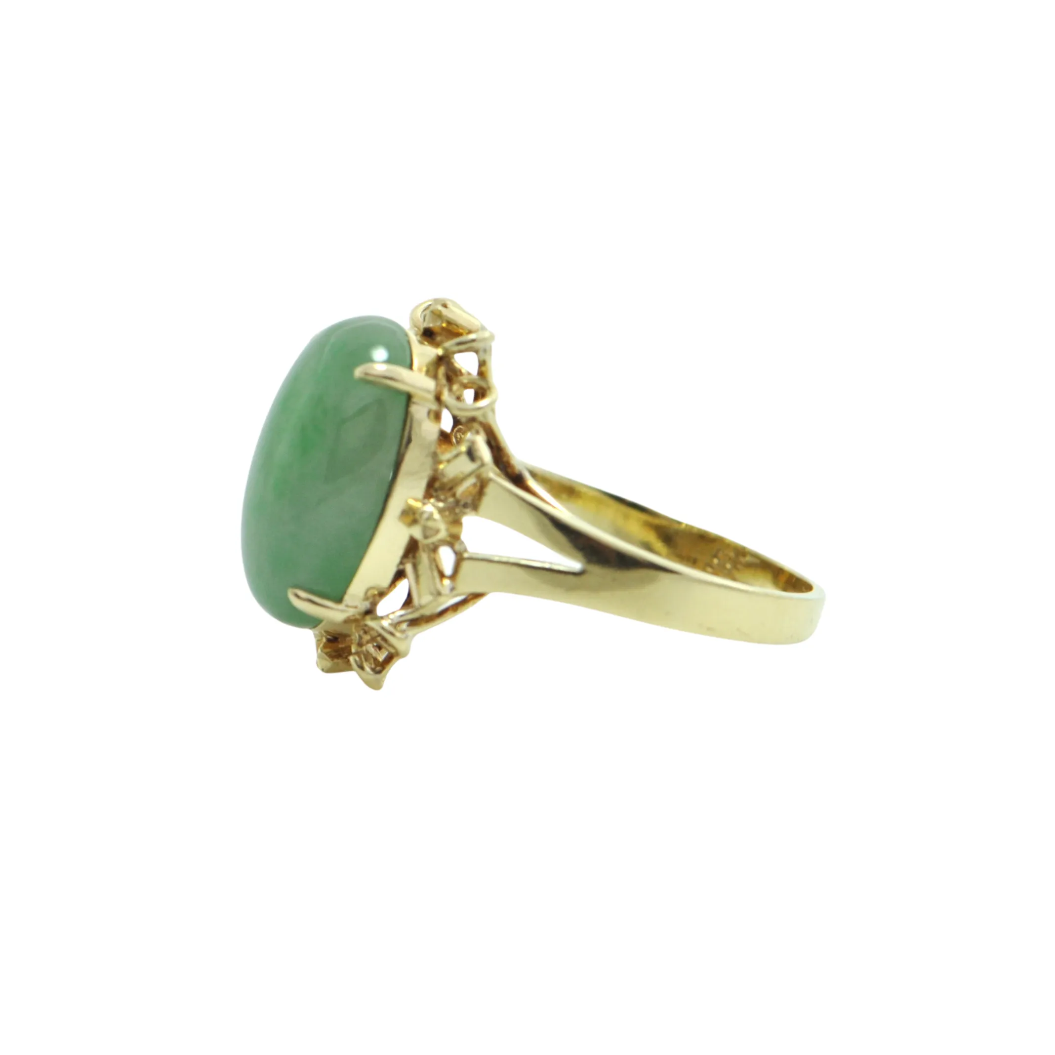 Vintage Jade 14K Yellow Gold Ring