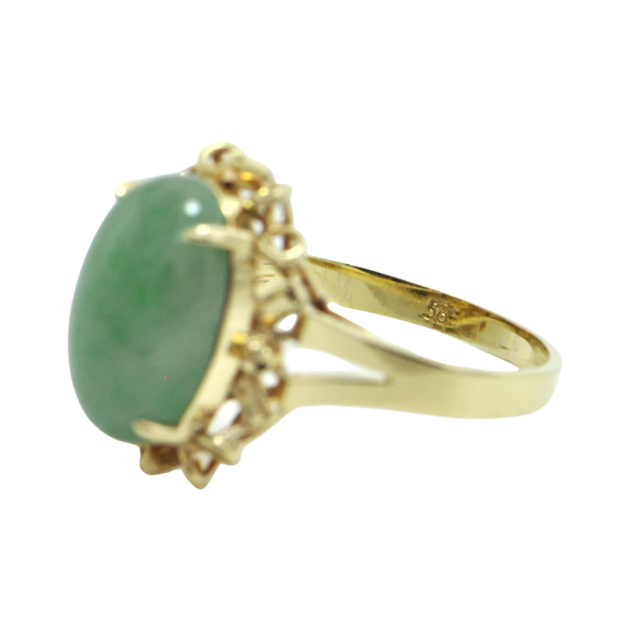 Vintage Jade 14K Yellow Gold Ring