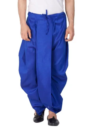 VM By VASTRAMAY Men's Blue Cotton Silk Blend Dhoti