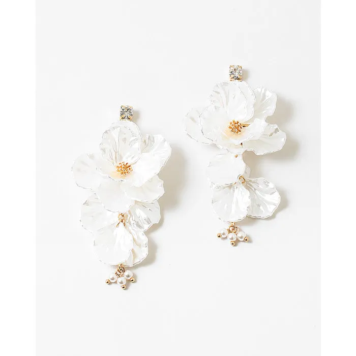 White Statement Lucite Flower Earring