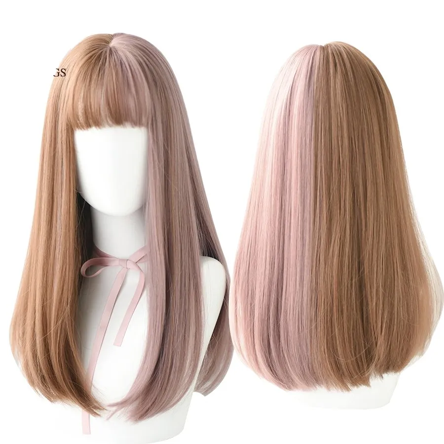 Wig Queen Mcnthyne (Light brown and pink)