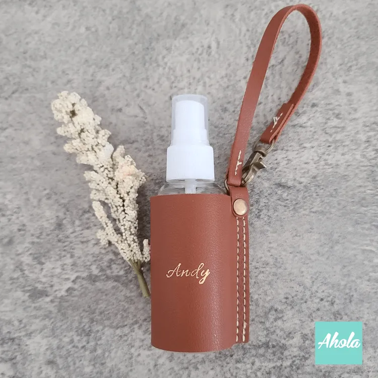 【Wodi】Hand Sanitizer Spray Holder with Keyring 消毒PU皮革掛套連噴霧瓶