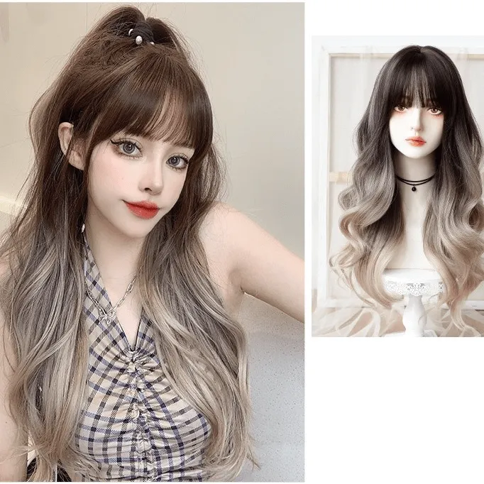 Women's Color Gradient Deep Wave Synthetics Hair Wig