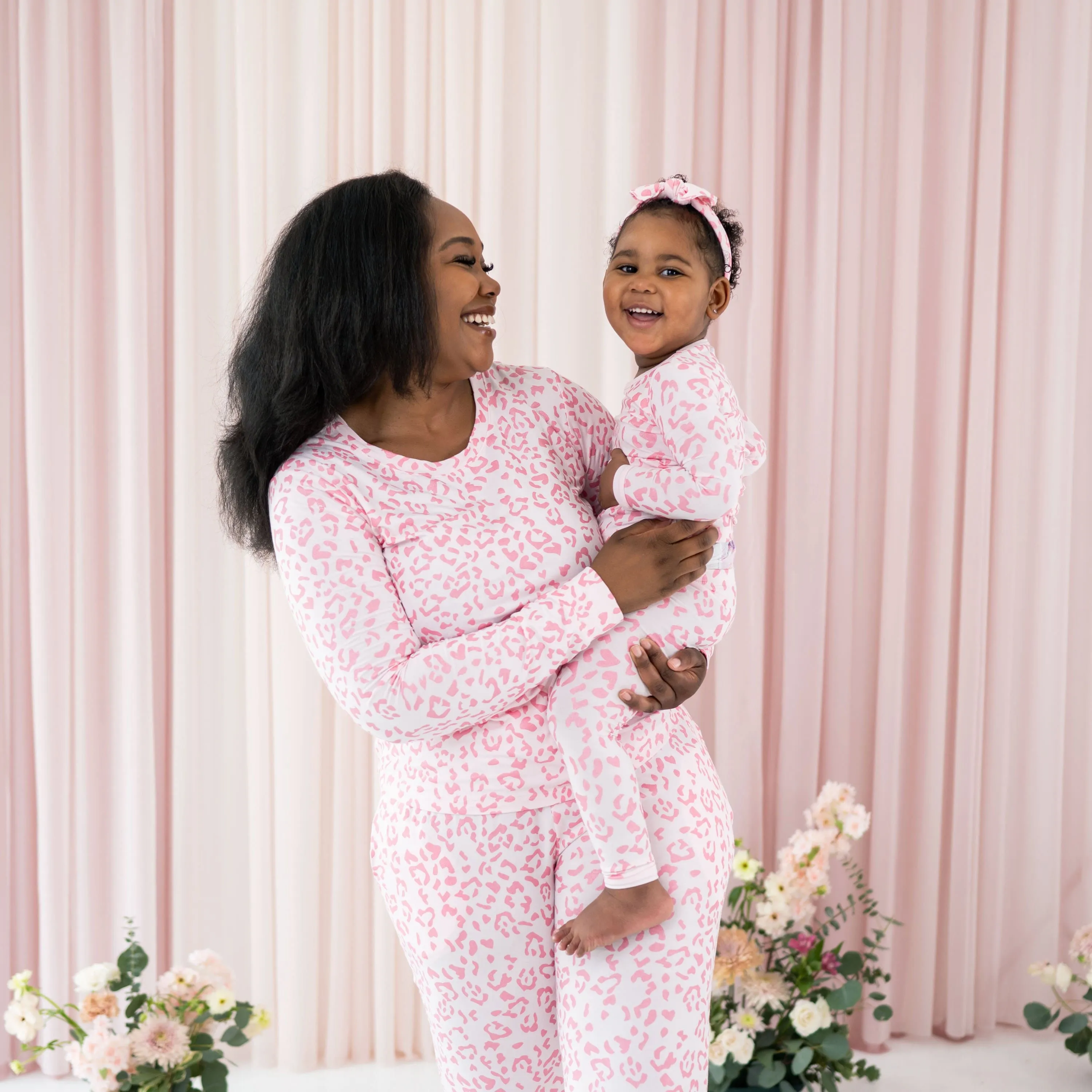 Women's Jogger Pajama Set in Sakura Leopard