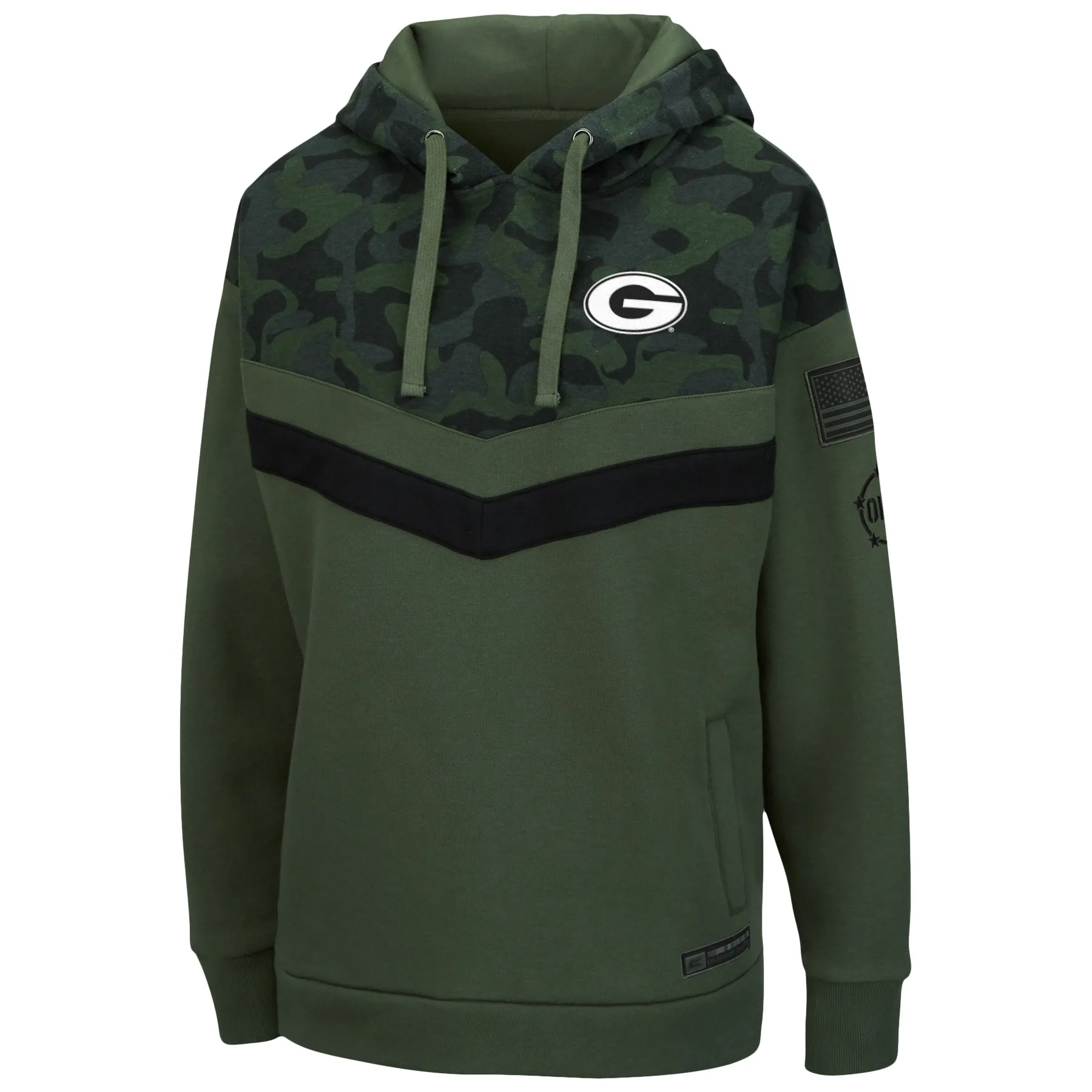 Women's Colosseum Olive/Camo Georgia Bulldogs OHT Military Appreciation Extraction Chevron Pullover Hoodie