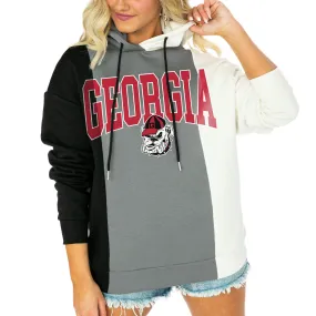 Women's Gameday Couture  Black/White Georgia Bulldogs Victory Tri-Color Pullover Hoodie