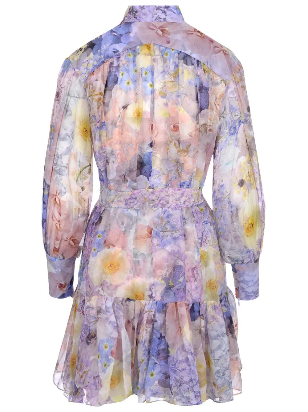 Zimmermann Lantern Floral-Printed Pleated Mini Dress