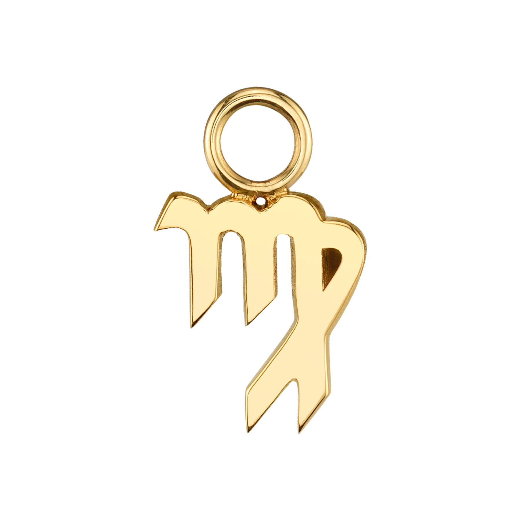 Zodiac Hoop Earring Charm - 14k Yellow Gold